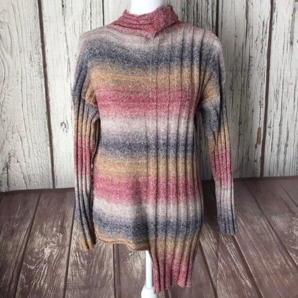 Sisters Knit Sweater Womens Medium Multicolor Asymmetrical Textured y2k‎ Ribbed